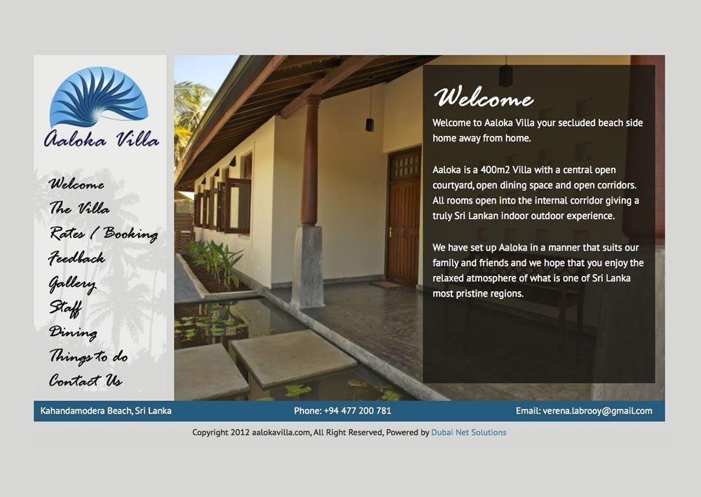 Aaloka Villa - Web Design Dubai